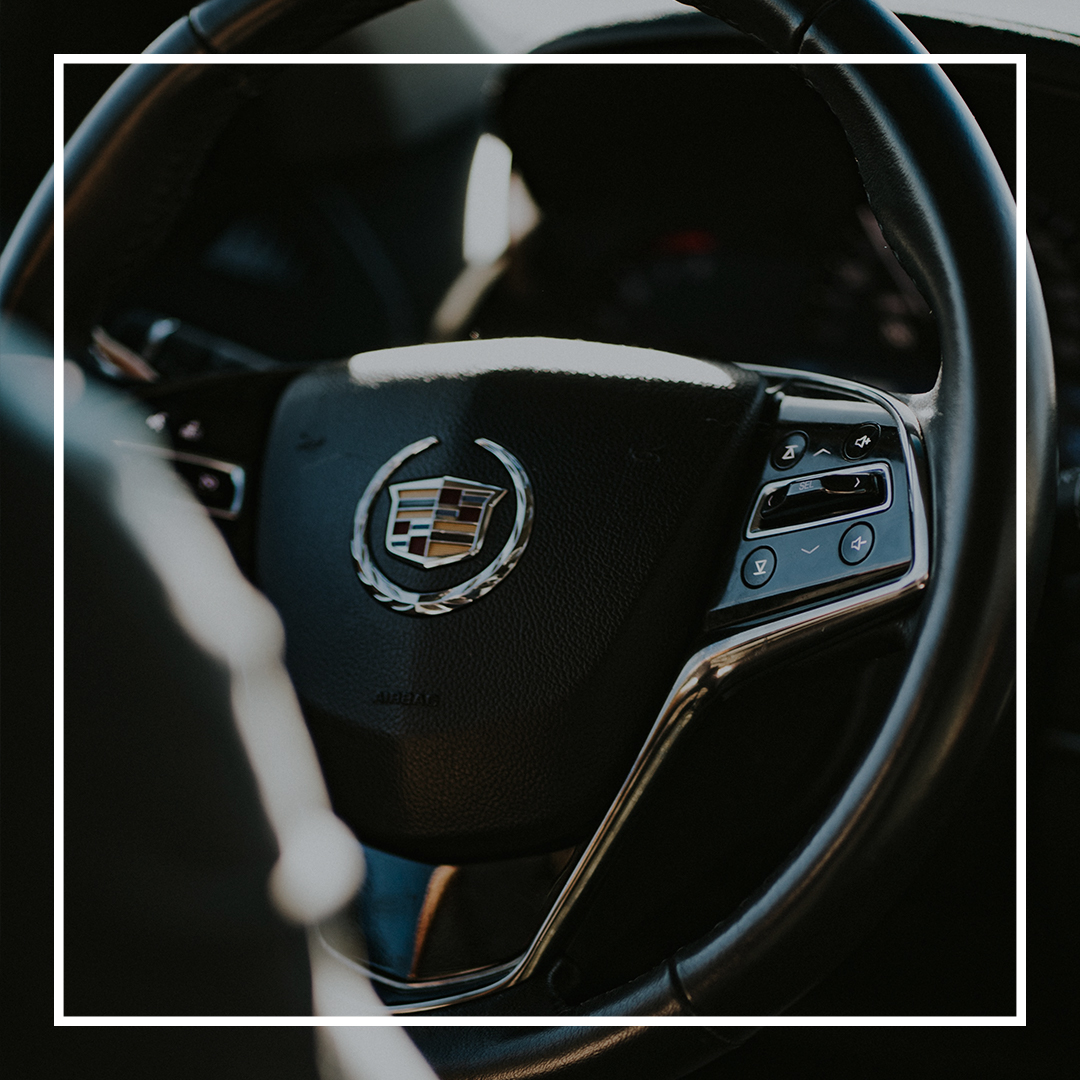 Cadillac steering wheel. 